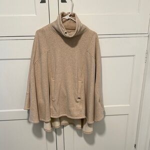 UGG Beige Funnel Neck Poncho Sweater